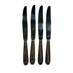 Christofle Vendome Shell Silver Plate Dinner Knives Set of 4 France